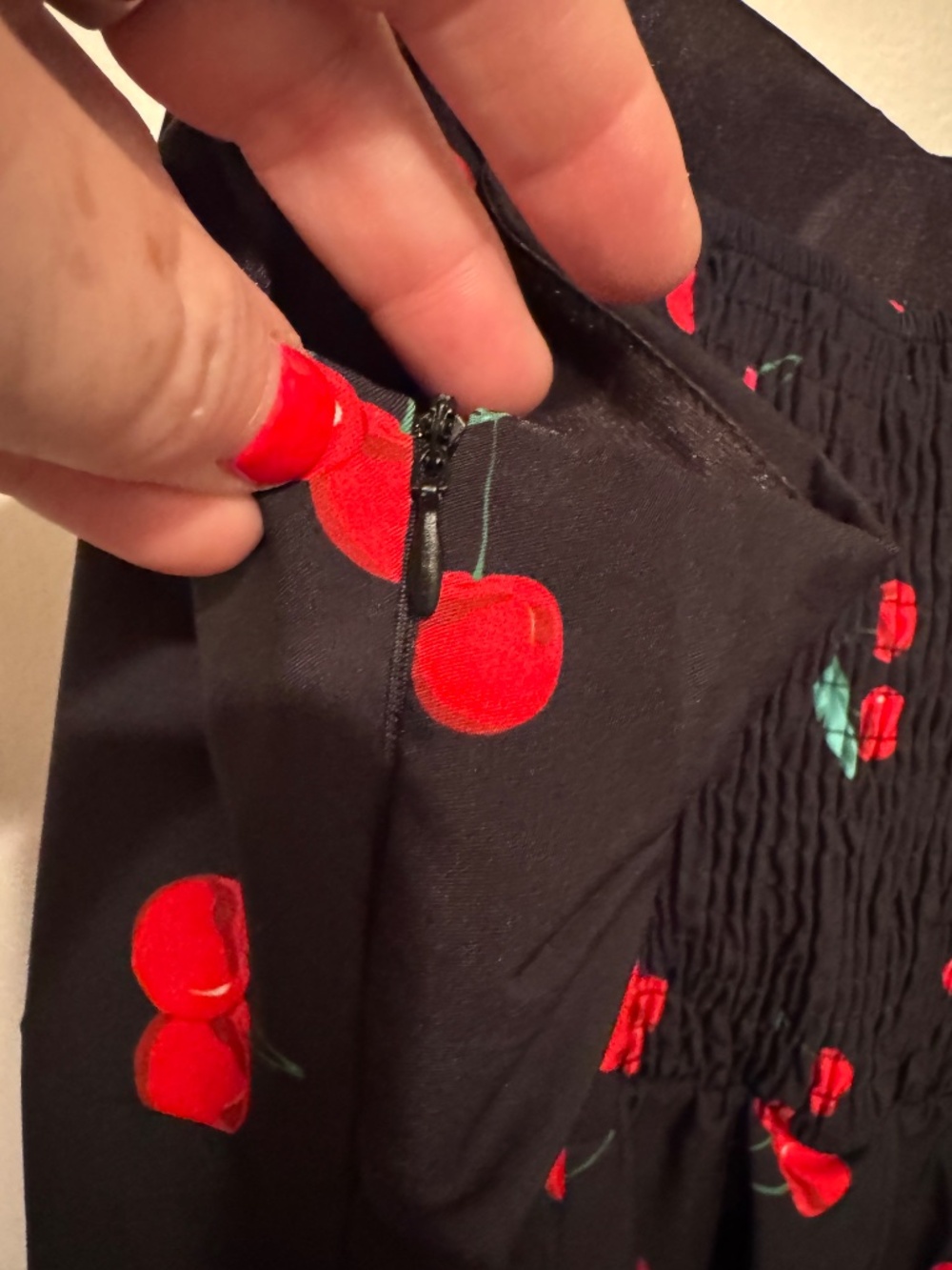 Belle Poque – Black A-Line Dress w/Red Cherries, NWT (Size 2X) - Picture 5 of 7